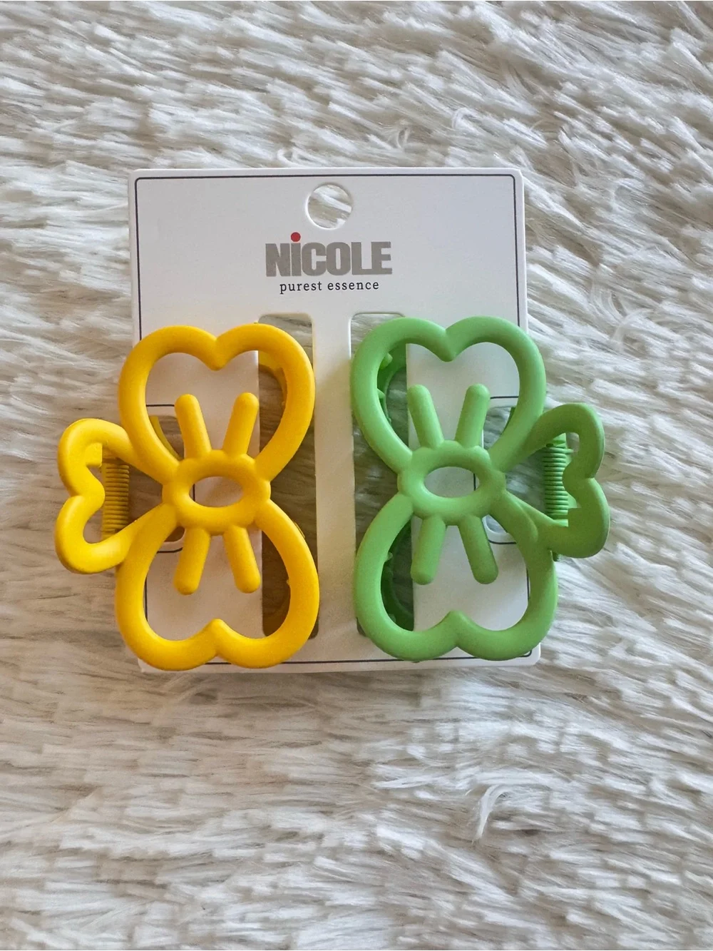 Hello kitty bows  Clips claw  - Yellow & Green set of 2